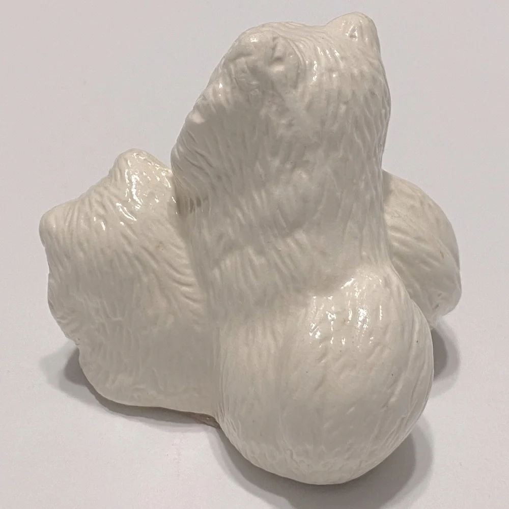 Vintage Ceramic Pair of White Persian Cats